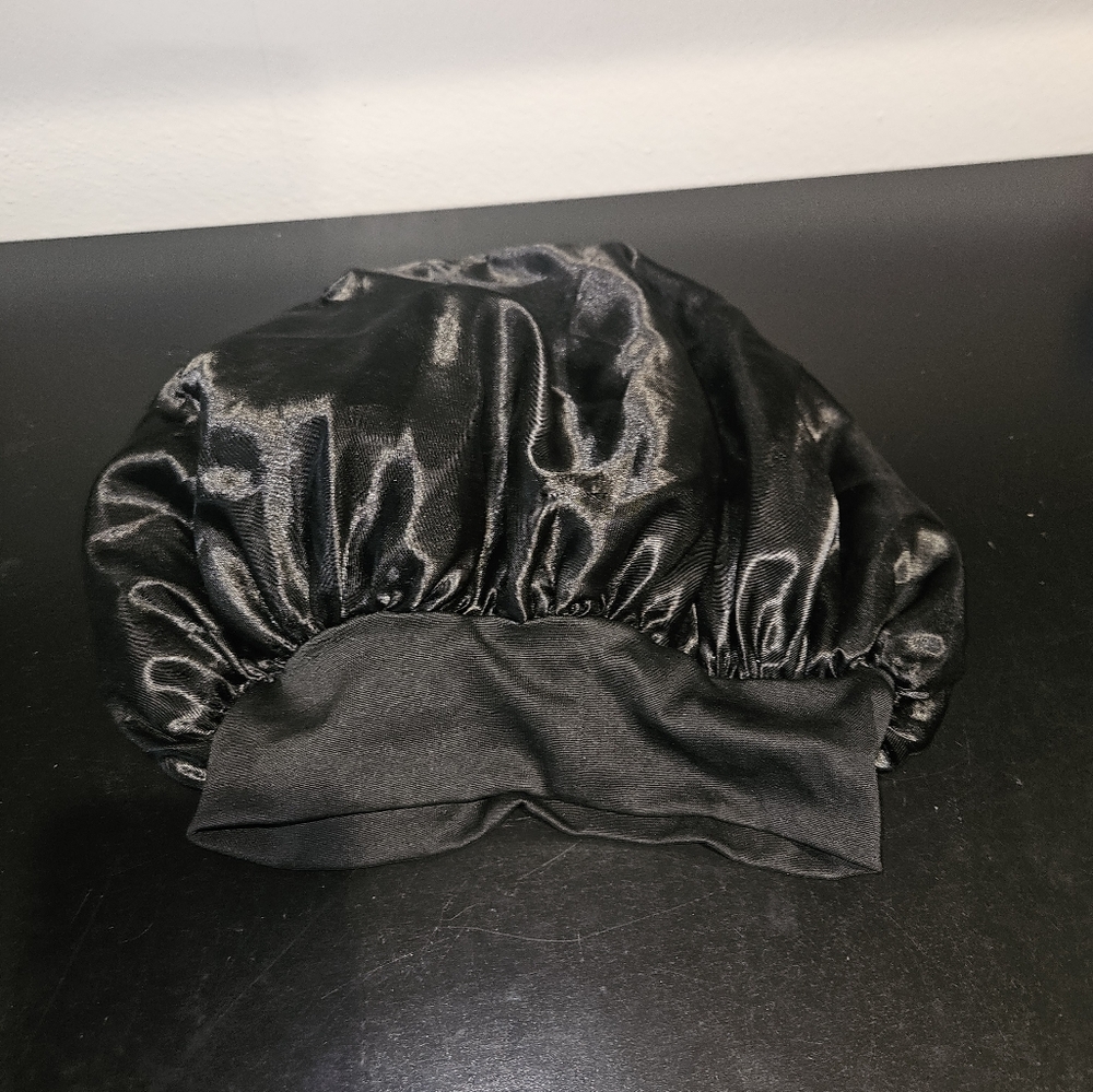 Black Satin Hair Bonnet
